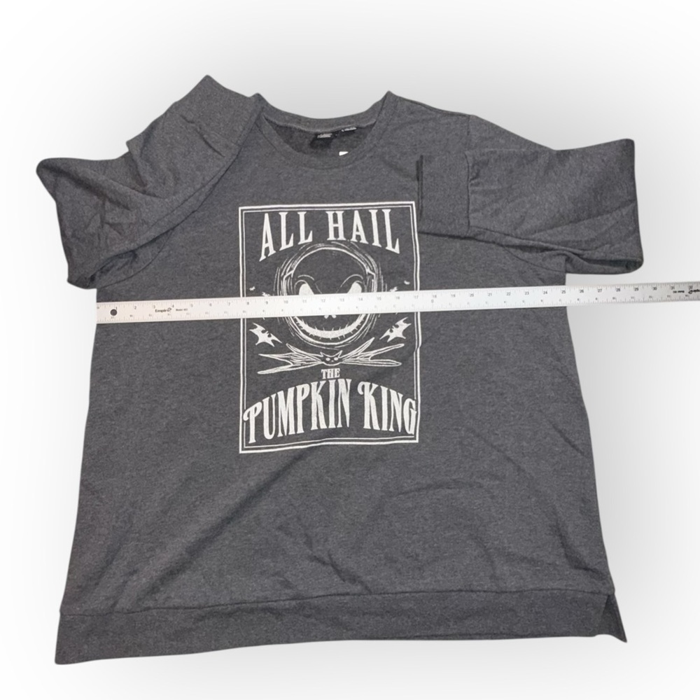 NWT LANE BRYANT X DISNEY All Hail The Pumpkin King Graphic Sweatshirt 18/20 Grey - Picture 6 of 14